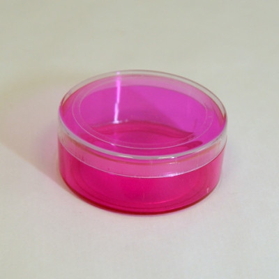 Boite ronde plexi fuchsia