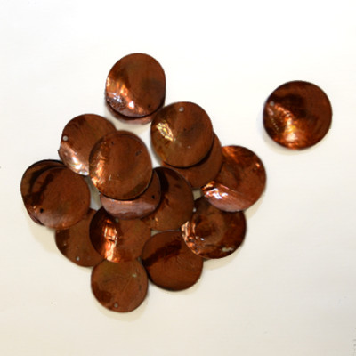 20 nacres rondes tuilées chocolat