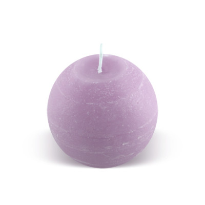 Bougie boule 15h mauve pastel