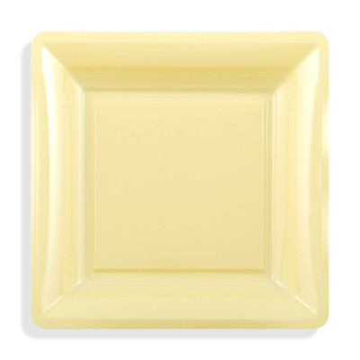 12 assiettes carrées MM  ivoire