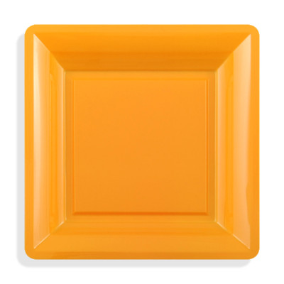 12 assiettes carrées MM  mandarine