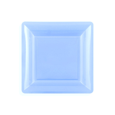 12 assiettes carrées PM  bleu azur