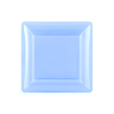 12 assiettes carrées PM  bleu azur