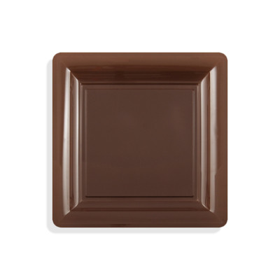 12 assiettes carrées PM  chocolat