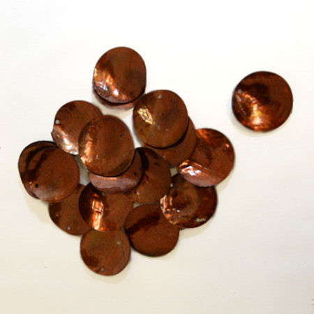 20 nacres rondes tuilées chocolat