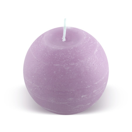 Bougie boule 25h mauve pastel