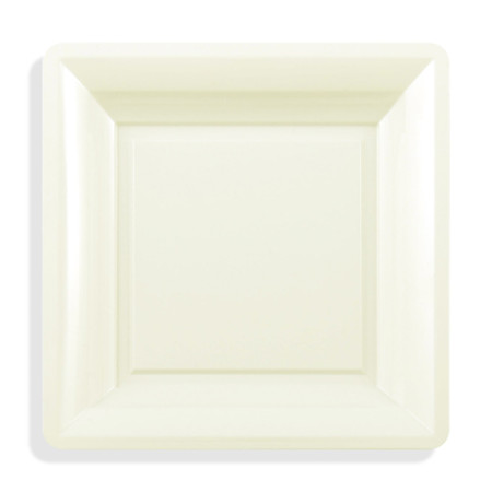 12 assiettes carrées MM blanc
