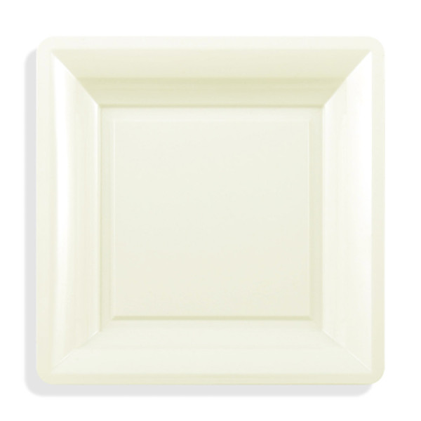12 assiettes carrées MM blanc