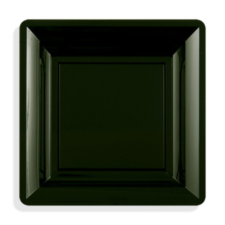 12 assiettes carrées MM  ébène