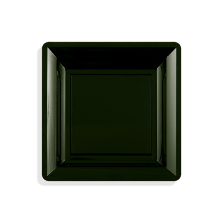12 assiettes carrées PM ébène