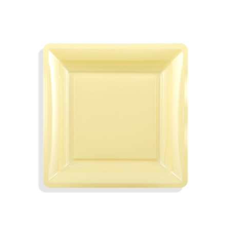 12 assiettes carrées PM ivoire