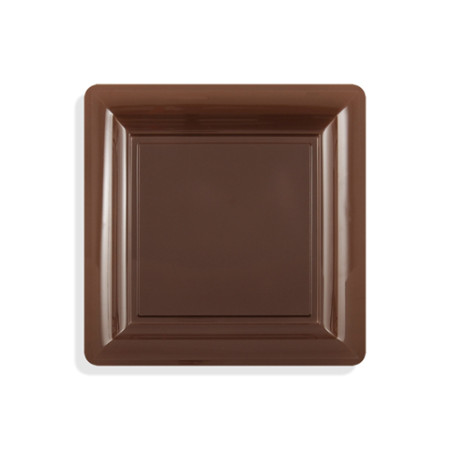 12 assiettes carrées PM chocolat