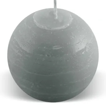 Bougie boule 50h gris clair