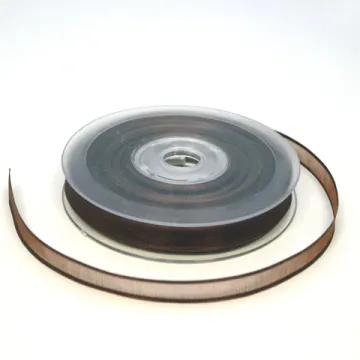 Ruban "cristal" organdi bordé satin chocolat
