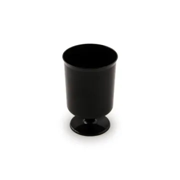 10 verres à pied plastique opaque noir