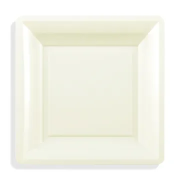 12 assiettes carrées MM blanc