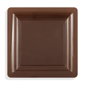 12 assiettes carrées MM chocolat