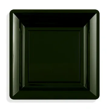 12 assiettes carrées MM ébène