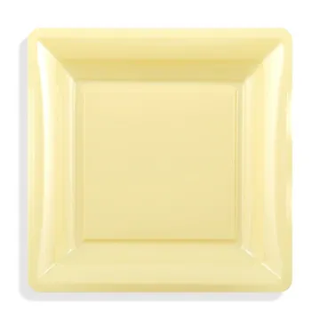 12 assiettes carrées MM ivoire