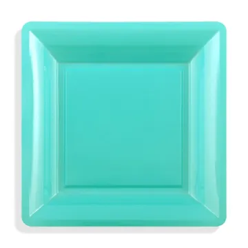 12 assiettes carrées MM lagon