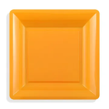 12 assiettes carrées MM mandarine