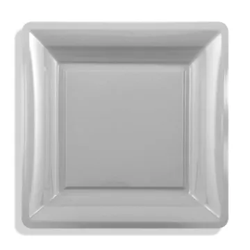 12 assiettes carrées MM métal