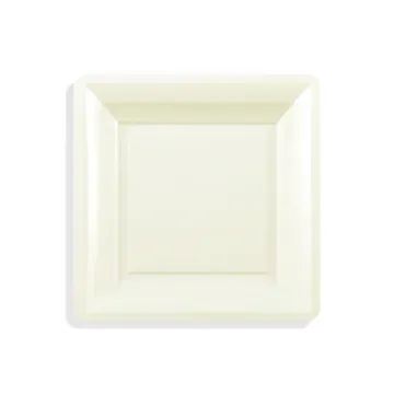 12 assiettes carrées PM blanc