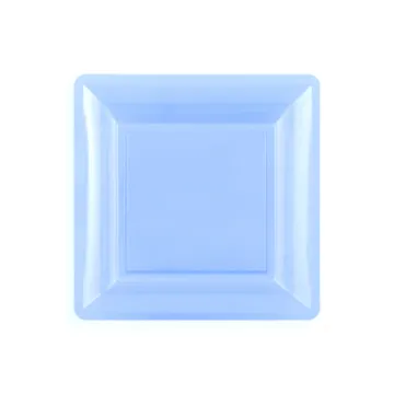 12 assiettes carrées PM bleu azur