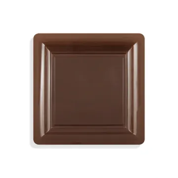 12 assiettes carrées PM chocolat