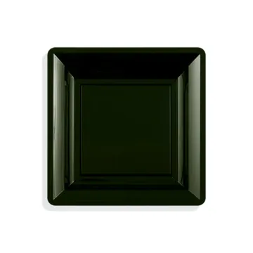 12 assiettes carrées PM ébène