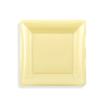 12 assiettes carrées PM ivoire