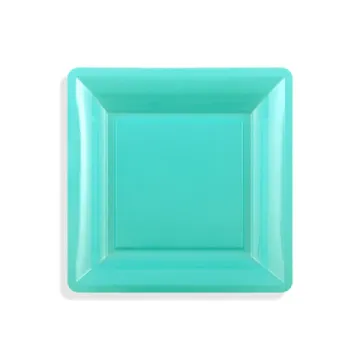 12 assiettes carrées PM lagon