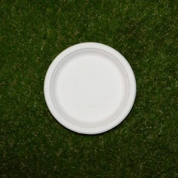 12 assiettes rondes en fibre de canne à sucre bio blanc