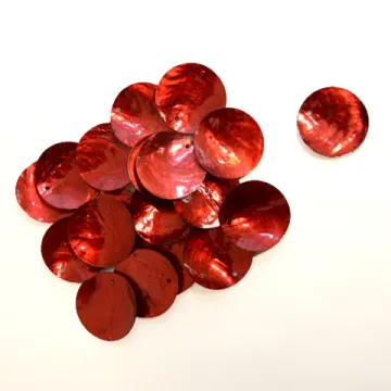 20 nacres rondes tuilées rouge