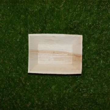6 assiettes palmier rectangle PM bio naturel