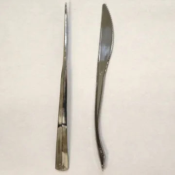10 couteaux métallisés "prestige" argent